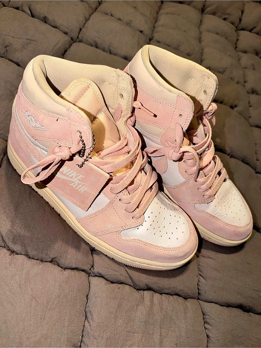 Nike Air Jordan 1 Pink & White Sneakers